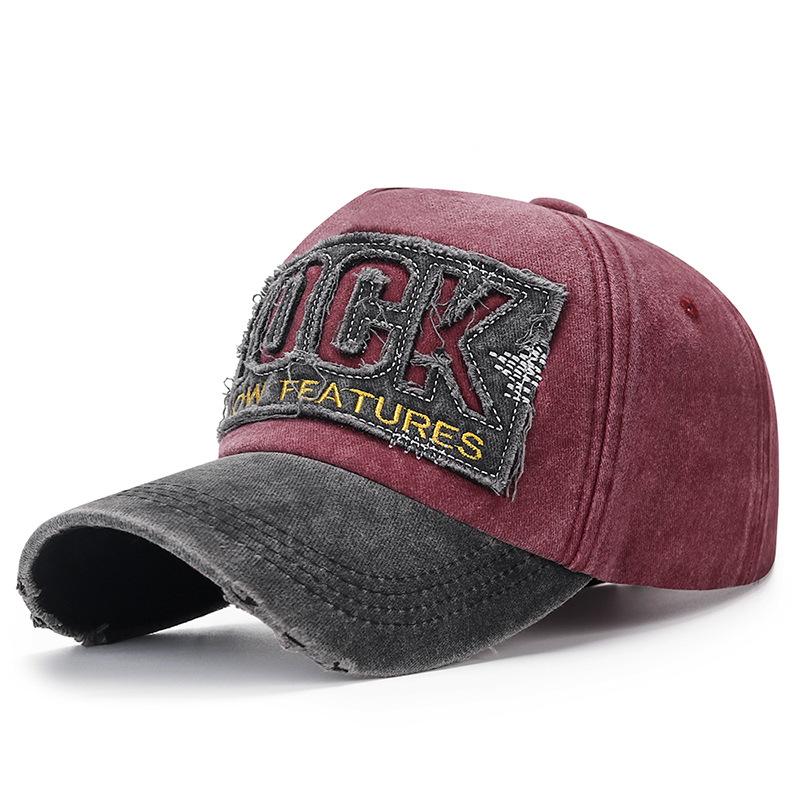Zerrissene Hüte Damen Retro Herren Baseballkappen Gewaschene Beschichtung Gealterte Baseballkappen Frühling und Herbst Freizeit Sonnenhüte