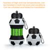 Collapsible Silicone Ball Water Bottle, 550ml Foldable Football Bottle with Climbing Buckle, Leak Proof Spill Resistant Outdoor Sports Travel Bottle