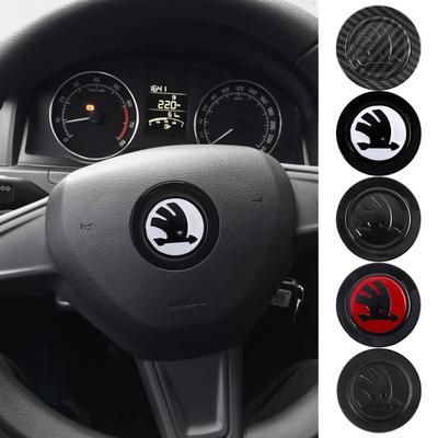 ABS Car Emblem Steering Wheel Cover Stickers Decorative For Kodiaq Octavia Fabia Karoq Enyaq Kamiq Superb Scala Rapid VRS