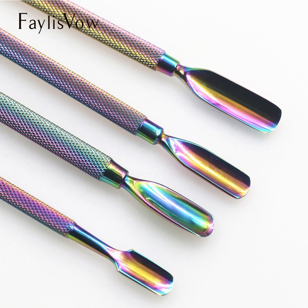 Nail Art Cuticle Pusher Double-end Finger Cuticle Manicure Stainless Steel Dead Skin Remover Trimmer