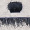 6-22Cm Black Ostrich Feathers Trim 1Meter Fluffy Feather Fringe For Crafts Wedding Party Decoration Ribbon Dress Clothing Sewing