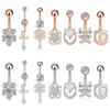 Butterfly Belly Piercings Stainless Steel Zircon Navel Ring Fashion Belly Button Rings  Girl