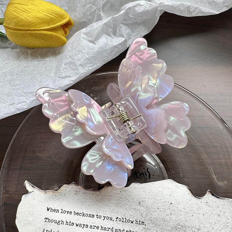 Fairy Butterfly Hair Claw Acetate Crab Hair Clip Fluffy Summer Sweet Princess Shark Clip Women Girls Hairpin Hair Accessories