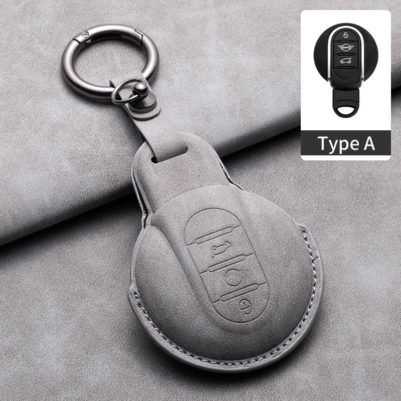 Suede Leather Car Remote Key Case For BMW MINI COOPER S ONE JCW F54 F55 F56 F57 F60 CLUBMAN COUNTRYMAN Keychain Auto Accessories