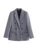 European & American Style Women's Plaid Double-Breasted Suit Jacket - Autumn 2024 Top 5 Colors