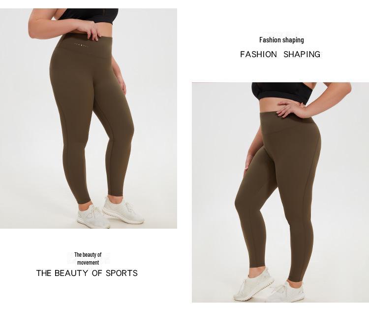 Kadın Büyük Beden Avrupa/Amerikan Yoga Pantolonu - Şeftali Kalça, Fitness ve Koşu Tayt Leggings