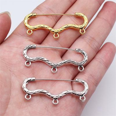 Spille Spille Chiusure di Sicurezza Argento Antico Lega di Zinco Gioielli Creazione Connetti Charms Stile Perla Distanziatrice Sottile