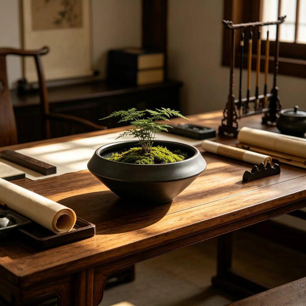 Jingdezhen Ceramic Zen-Style Flower Pot for Desktop Plants: Orchid, Asparagus, Moss, Succulents and More
