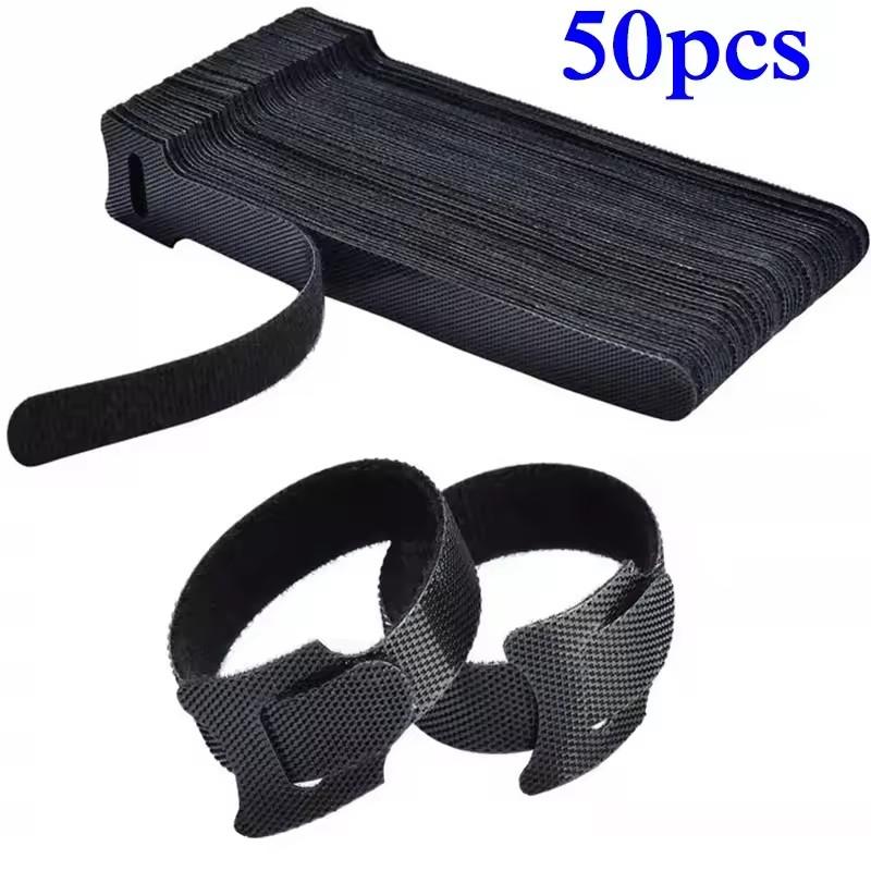50/200 Pcs Releasable Cable Ties Colored Plastics Reusable Cable ties Nylon Loop Wrap Zip Bundle Ties T-type Cable Tie Wire