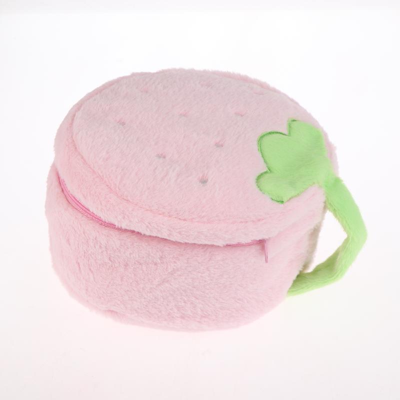 Lovely Strawberry Plush Cosmetics Bag Large Capacity Makeup Bag Sweet Simulation Fruits Storage Bag Toiletry Bags For Girls
