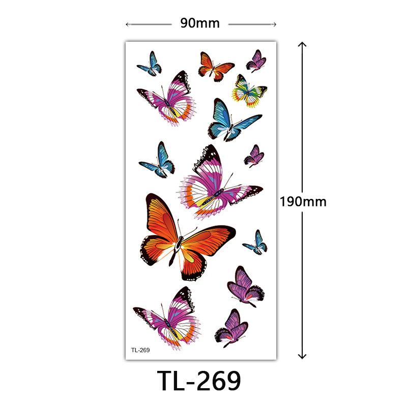 Blumen Tattoo Aufkleber, Farbige Skizzen Tattoo Aufkleber, Englische Buchstaben, Hochzeitsfotografie Tattoo