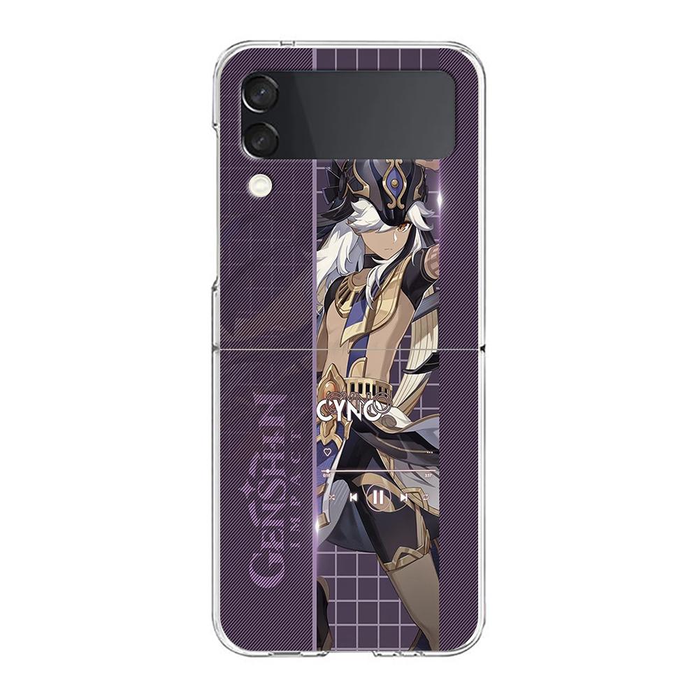 

Game Genshin Impact Phone Cover For Samsung Galaxy Z Flip 4 Case Transparent For Samsung Z Flip 3 Hard PC Luxury Foldable Shell Z Flip 4