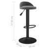 Vidaxl Bar Stool, Dark Grey, Upholstered In Velvet