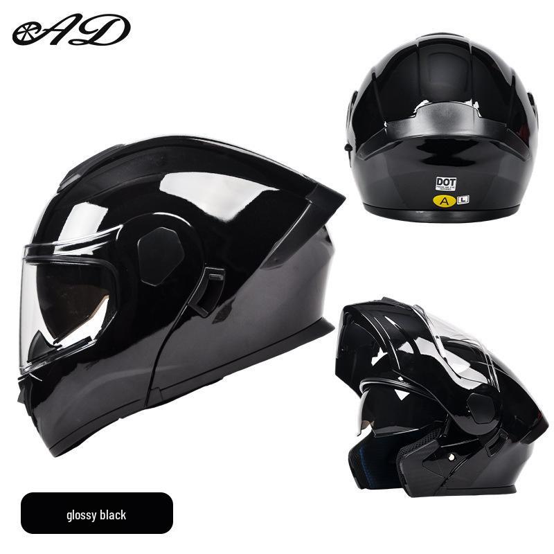 Unisex Electric Motorcycle Full Face Helmet, 3C/DOT Certified, All-Season Flip-Up Safety Helmet L 57-58 cm