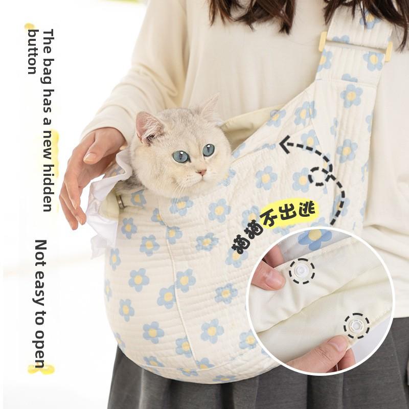 Korean-style Cat Bag Pet Crossbody Bag for Travel Single Shoulder Portable Small Cat and Dog Backpack Pet Supplies