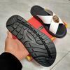 Fashion New style flip-flops for men Cowhide casual slippers  designer leather beach shoes women's Plus size 46, 47 sandals women