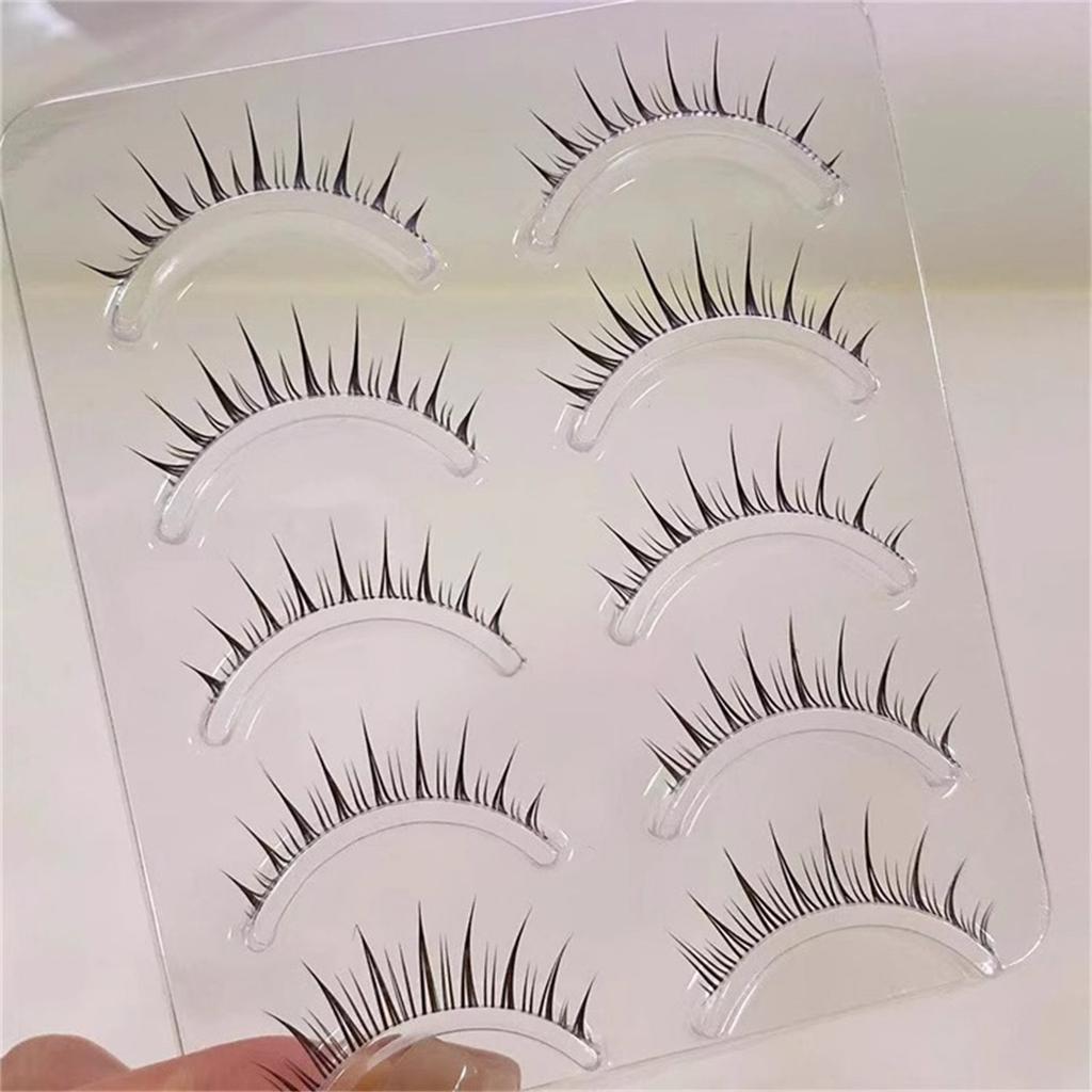 5pair Sectional False Eyelashes Natural Soft Fiber Lashes for Daily and Stage Makeup
