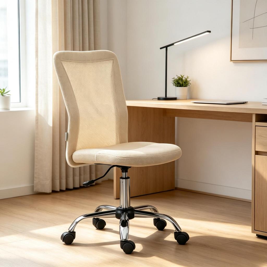Ergonomic office chair, height-adjustable, chrome-plated base, 360 degrees rotatable (only with 1pc office chair)