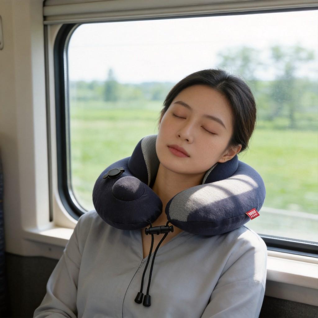 Modern Ionized Ushaped Travel Neck Pillow With Double Layer Press And Gift Box For Adults