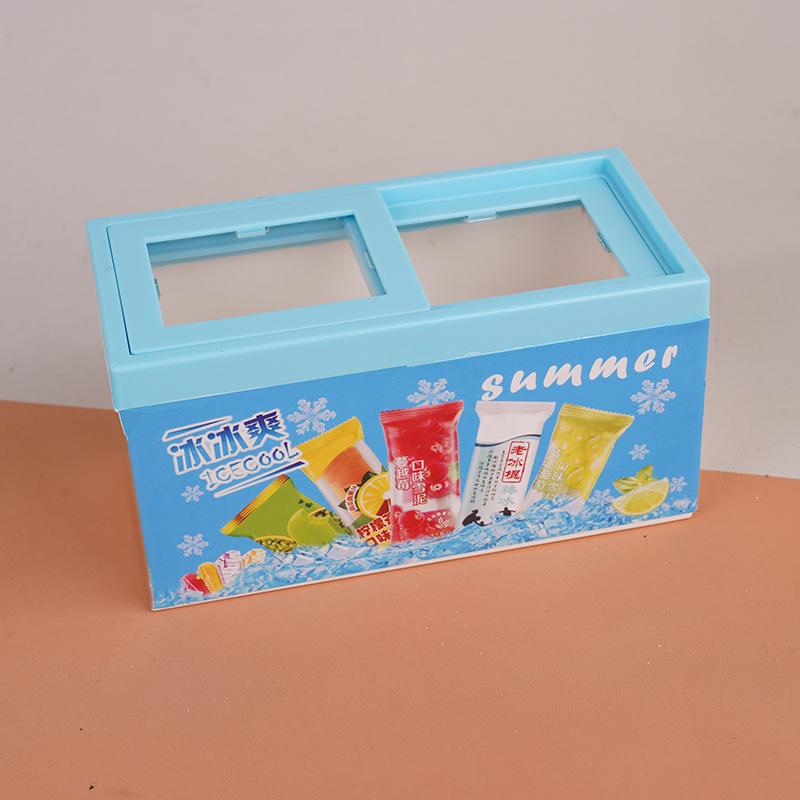 Simulation Mini Supermarket Ice Cream Cabinet Freezer Playing House Doll House Scene Accessories Children'S Toys Miniature Model