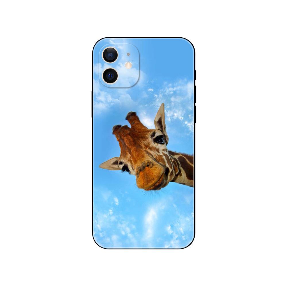 Cute Cartoon Giraffe Animal Phone Case for Iphone 5s 2020se 6 6s 7 8 Plus X 10 XR XS 11 12 13 Mini Pro MAX Black Tpu Back Cover