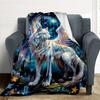 1pc Celestial Wolf Mythical Beast Flannel Blanket, Comfortable and Warm Blanket, for Camping Sofa Bed and Couch Office041