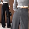 Brand Tencel Wool High-Waist Slim Wide-Leg Pants for Women - Enhance Leg Length, Luxury Drape, Straight-Leg Design