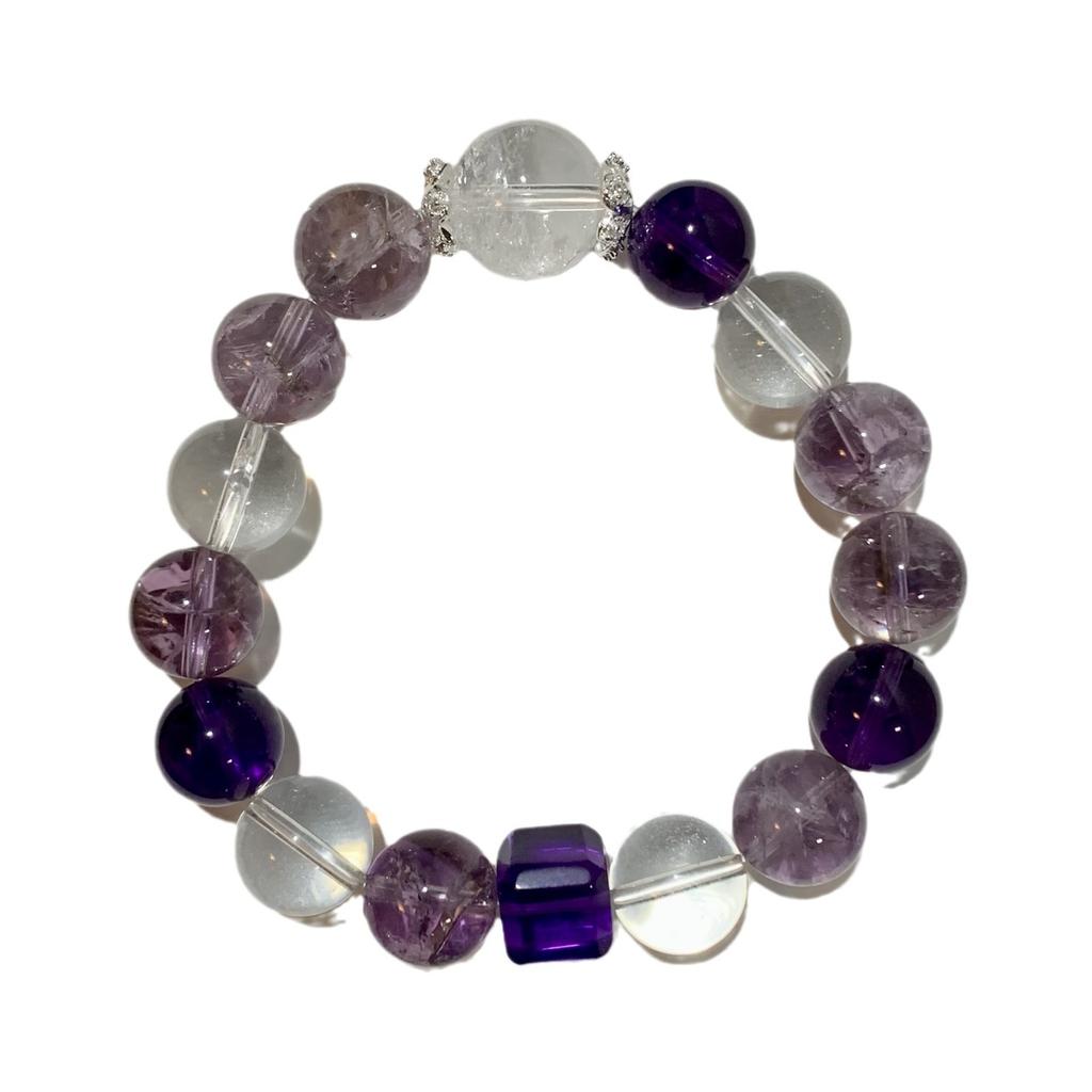 Nine Purple Fire Natural Amethyst Bracelet National Style Xiaohong Duobao Jewelry Original White Crystal Bracelet
