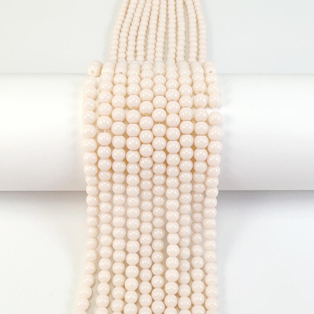 6mm Natural Glossy Round Bead Lampwork Glass for DIY Cell Phone Chains, Earrings, Hairpins, and Flower Stamens.