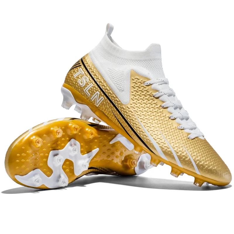 Hochwertige 2025 Goldene Herren Fußballschuhe Society Größe 46 Superstar Fußballschuhe Stollen Mann Stollen Fußball Trainingsschuhe