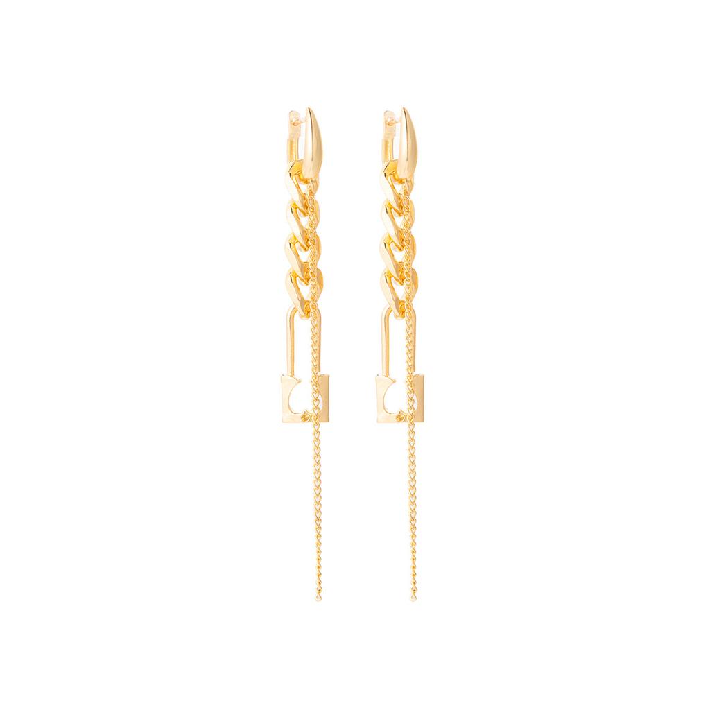 Simple And Exquisite High-End Stud Earrings Retro Long Chain Fringed Ear Buckle Niche Design Temperament Earrings