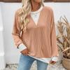 Women's Casual Loose Colorblock Round Neck Long Sleeve Twisted Stripe Sweatshirt