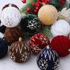 4pcs Glitter Christmas Tree Hanging Balls Flocked Xmas Ball Ornaments Xmas Gift Balls  Party Favors