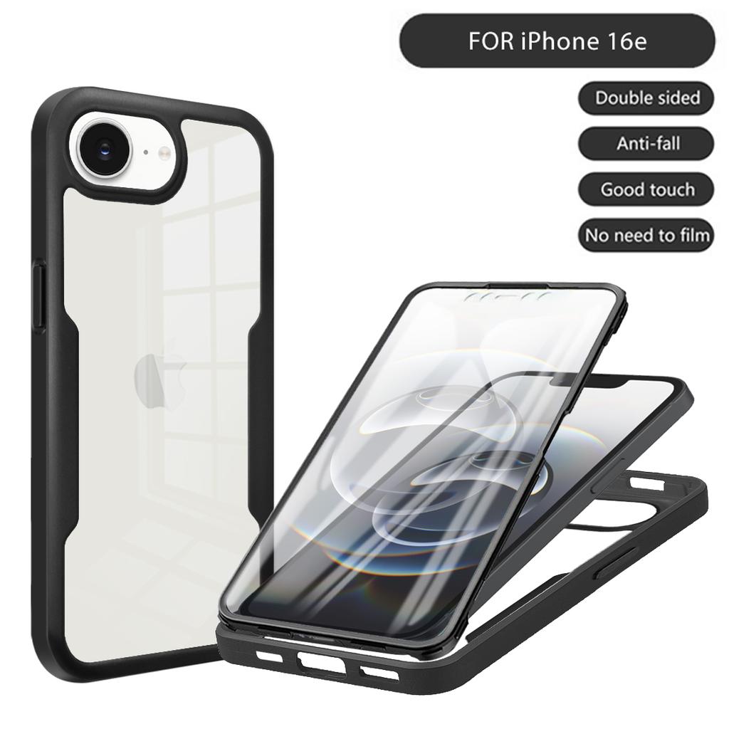 Pro iPhone 16e 360 Obal na telefon Plné krytí Ochrana Ochranná fólie na displej Ochrana objektivu fotoaparátu Nárazníkový kryt Funda