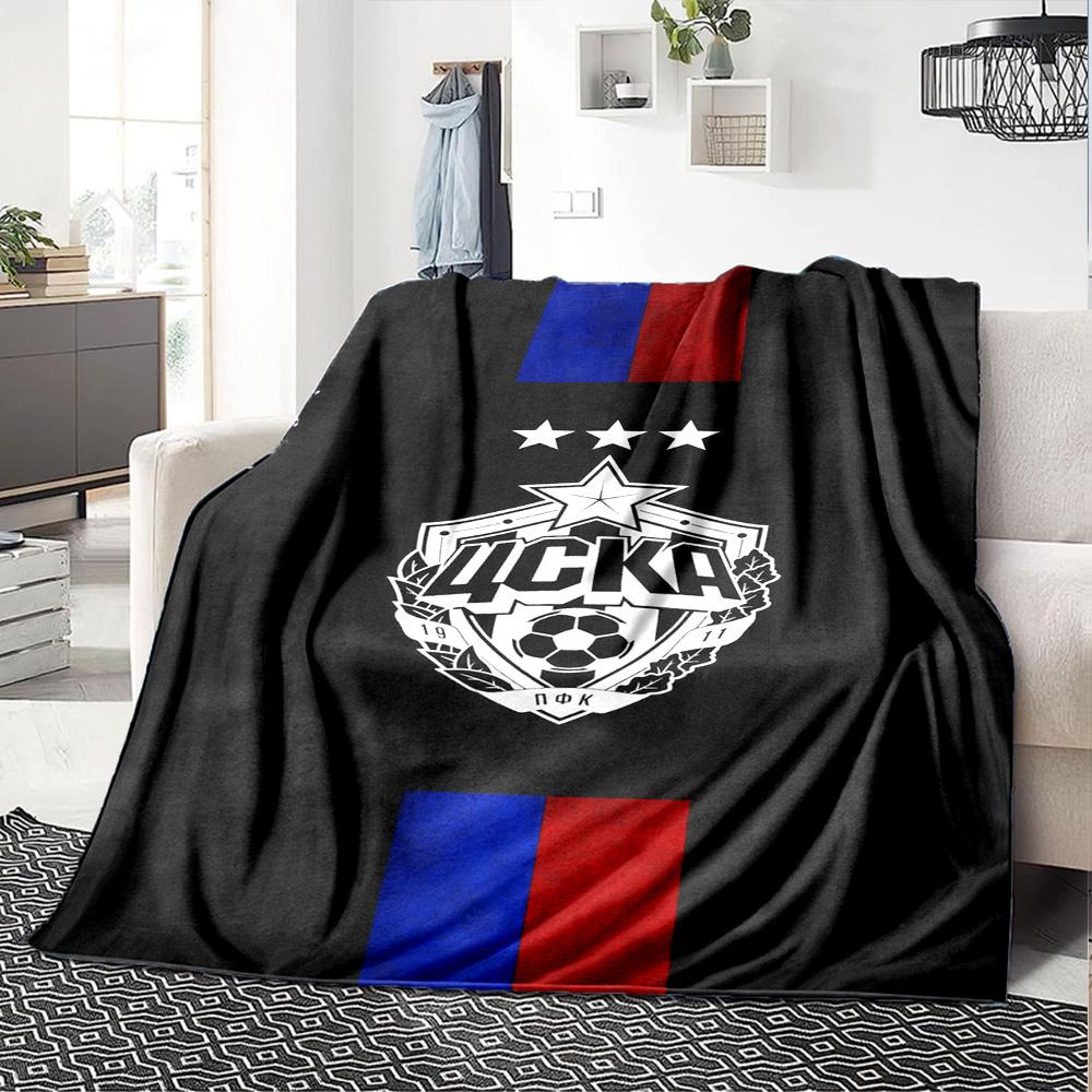 CSKA Moscow Print Flannel Blanket High Quality Warm Comfortable Cover for All Seasons Perfect for Gifts Home Decor