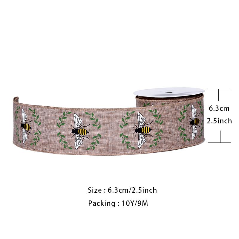 YAMA 2.5inch*10Yard Spring Wired Edge Ribbon for DIY Handmade Decoration for Gift Wrapping Craft Supplies & Materials Butterfly