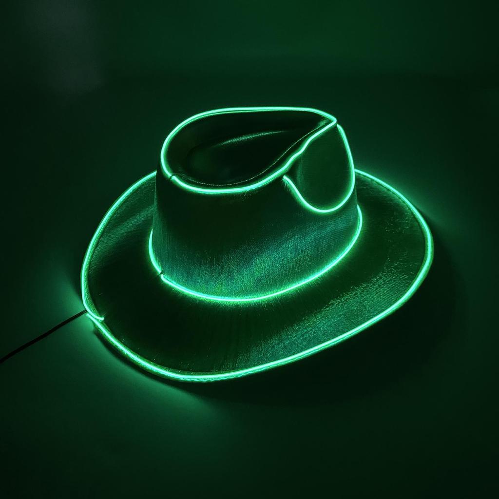 Iridescent LED Light-Up Cowboy Hat for Cosplay & Halloween