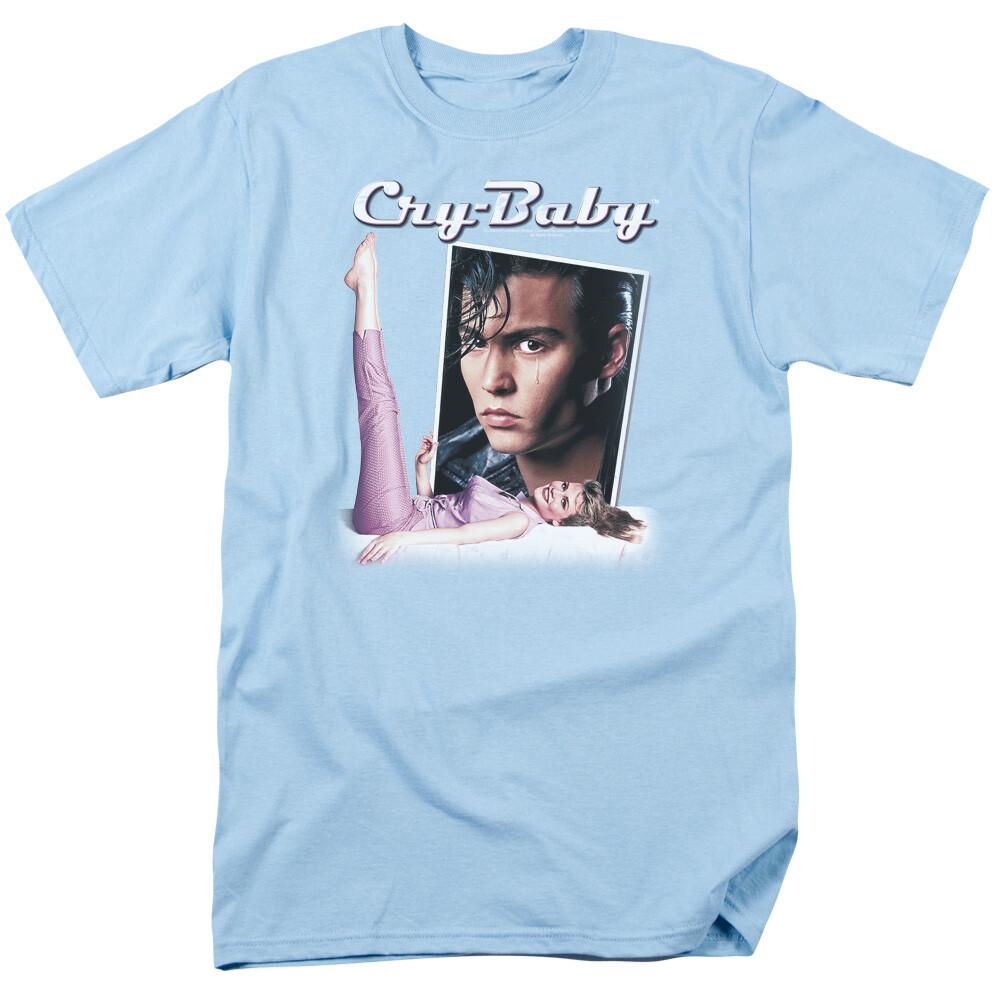 Cry Baby Title T Shirt Mens Licensed 80s Cult Classic Movie Tee Light Blue XXXL