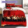 Pościel z wzorem Chicago Fire, Zestaw kołdry Poszewka na kołdrę Poszewka na poduszkę Domowy Prezent Urodzinowy (1 * poszwa na kołdrę + 2 * poszewki na poduszki, bez rdzenia)