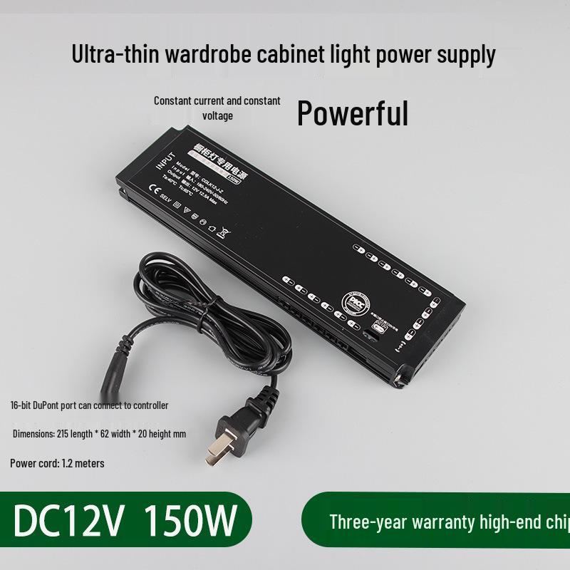 LED Strip Light with Induction Control for Wine Cabinets and Wardrobes, DuPont Interface, 12V Transformer Included
