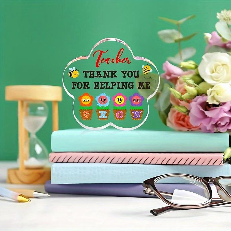 Стеклянный пресс-папье  Спасибо, что помогаете мне расти :Памятный подарок учителю. Лучший подарок выпускнику/на конец года для женщин/воспитателей детского сада. чистый