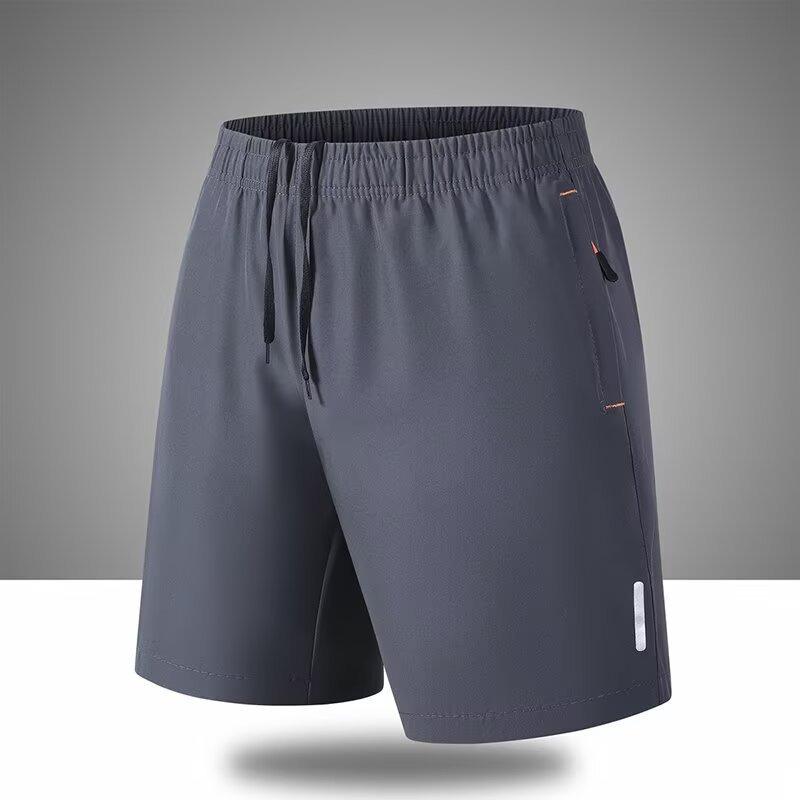 Spring Men's Casual Sports 5 Point Shorts With Zip Pockets Running Shorts