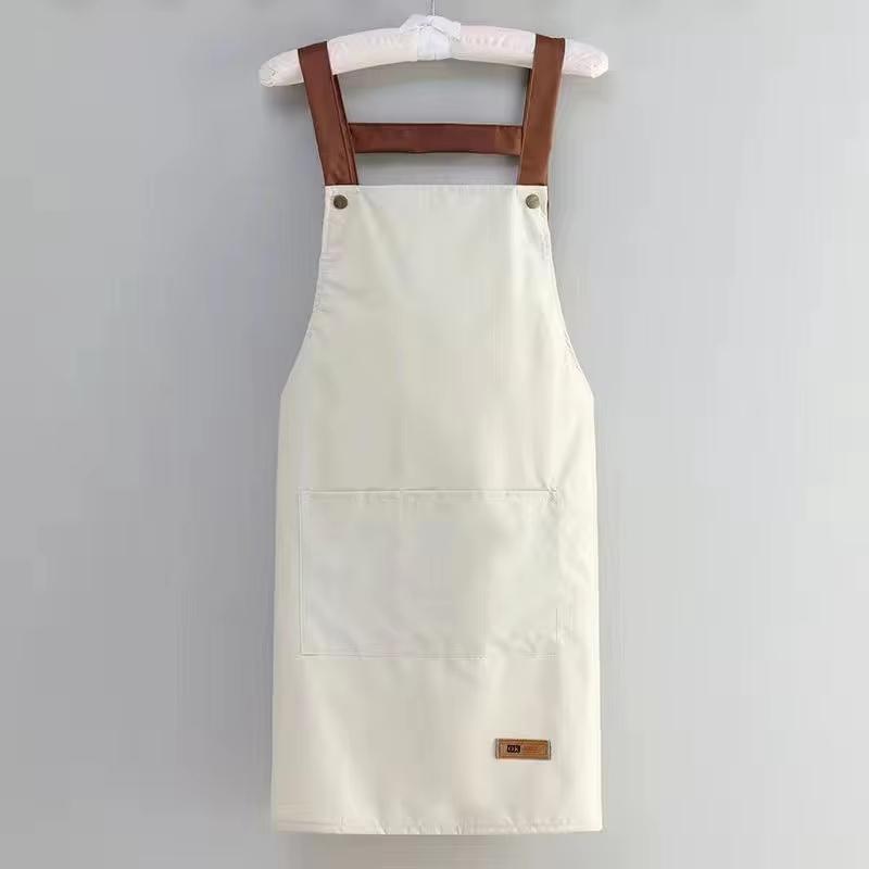 Kitchen Waterproof and Oil Resistant Apron for Men and Women Cooking, Solid Color Simple Hotel Work Clothes