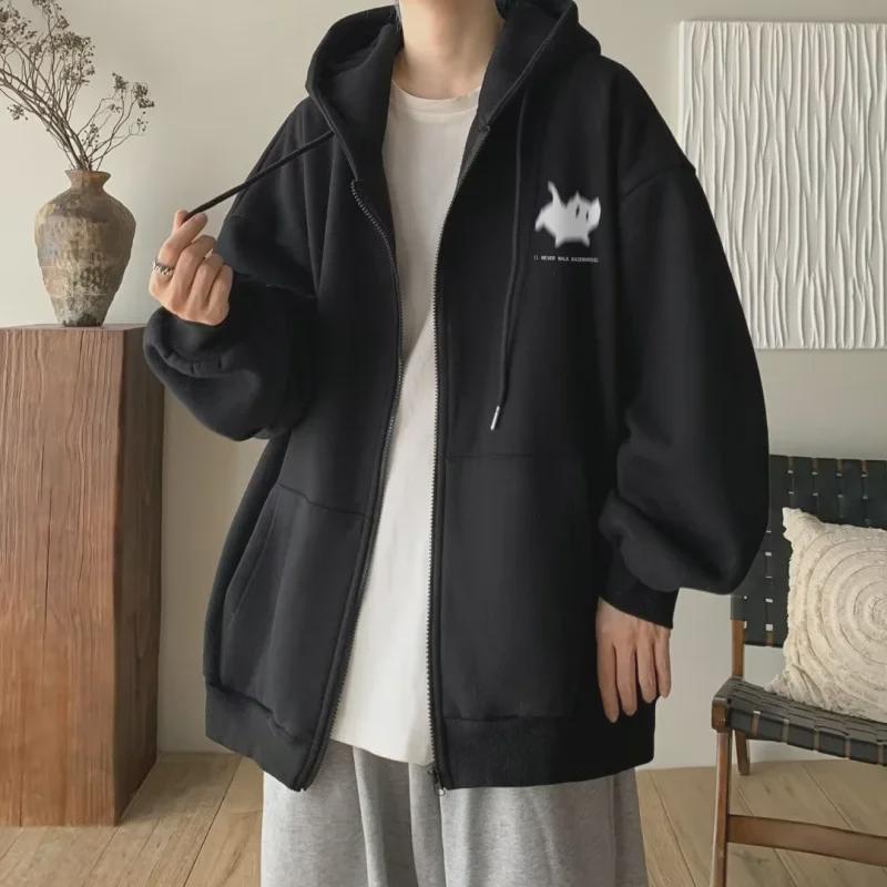 

Мужской трендовый свободный кардиган с капюшоном - коллекция весна/осень 2023 L