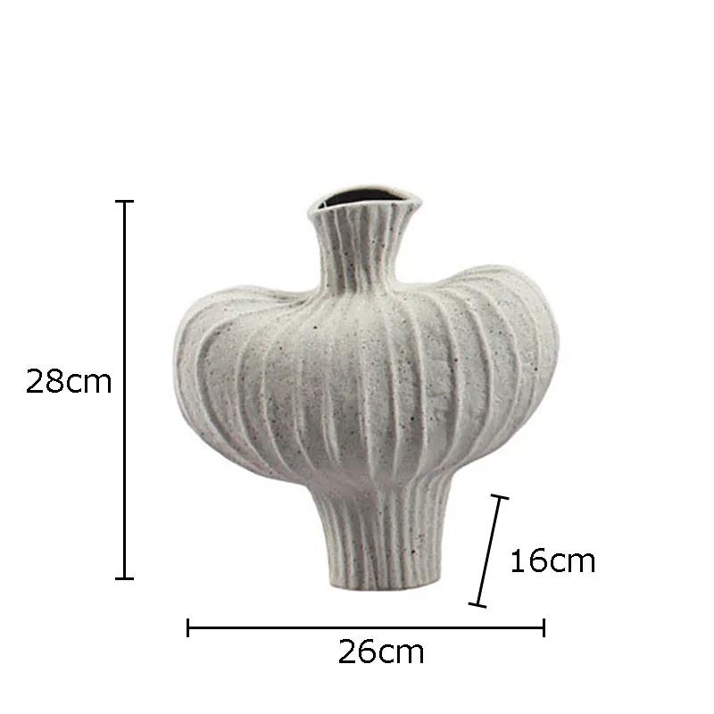 Sandstone Style Ceramic Vase Artificial Flowers Decorative Flower Arrangement Desk Decoration Creative Irregular Floral Vases