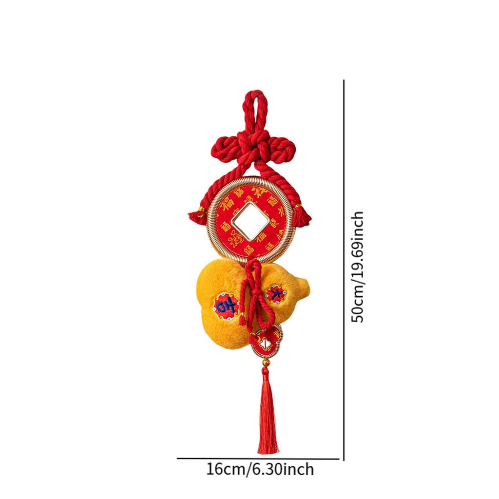 Chinese New Year Hanging Decoration Lunar New Year Ornament Plush Gourd Charm Pendant for Home Front Door Wall Entrance Window