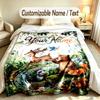 Forest Nature Theme Custom Blanket Personalized Name & Text Customized Soft Warm Throw Blanket Home Decor