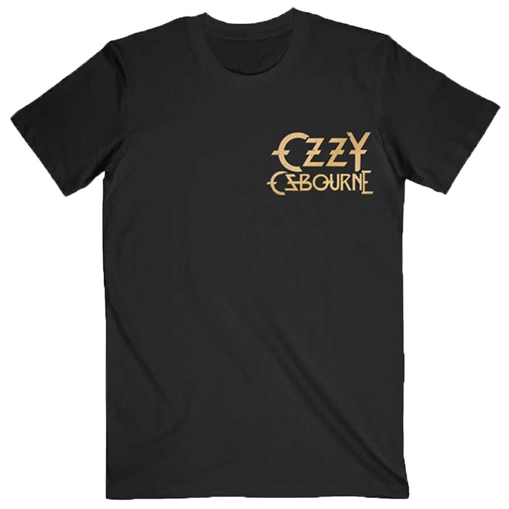 Men's Ozzy Osbourne Patient No. 9 Gold Logo T-shirt  Black
