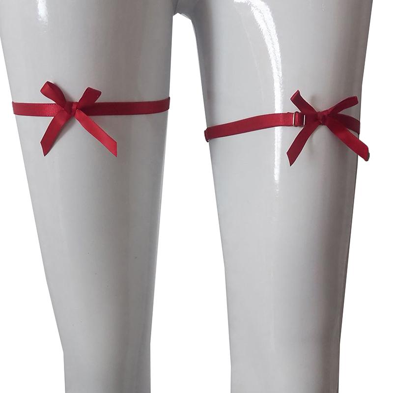 Sexy Schleife Oberschenkel Bein Gurt Strumpfhalter, Verstellbares Gothic Hüftgeschirr für Halloween Valentinstag Kostüm