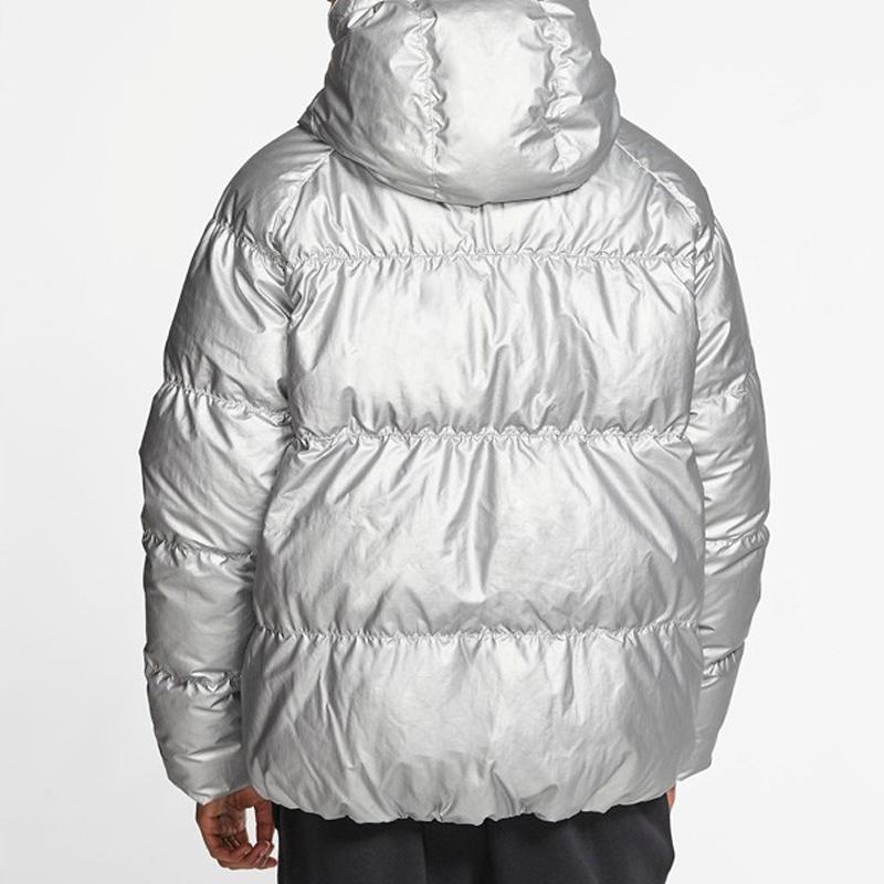 Nike Metallic Hooded Down Jacket Winter Edition Men Jackets Silver BV4709-096